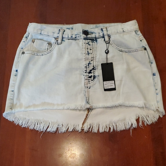 Revolve One Teaspoon Light Blue High-Low Mini Skirt. Size 26. - Picture 1 of 5